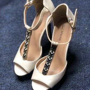 White high heeled sandals